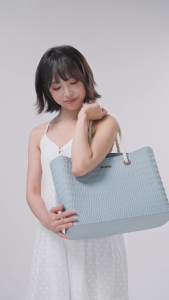 HuluBulu Yao Luxury Wrinkle Textured Tote Bag for Women EVA Hard Shell Waterproof Large Capacity Handbag Travel Beach Bag