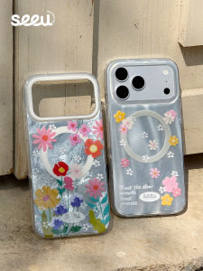 Spring Garden Magnetic Phone Case Stand Drop Protection Icy Mirror iPhone 17 Pro Max