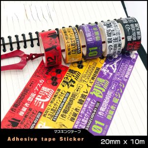 Bandai | 6 Styles Anime Anime Figure Asuka Langley DIY Cartoon Sticker Tape Childrens Scrapbook Sticker Toys Anime Peripheral