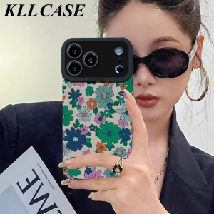 Artistic  Floral Silicone Phone Case for  16promax 17promax Womens 15pro Small Sheepskin 14 New 13 High End XR Full Cover 12 Anti Fall XS
