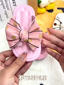 Dép Quai Ngang Đế Dày Đính Nơ To Thời Trang 2024 Cho Bé Gái 034