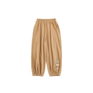 YOEHYAUL Kids Casual Loose Elastic Waist Pants Cotton Blend Fabric Soft Comfortable Spring Season Childrens Knitted Trousers