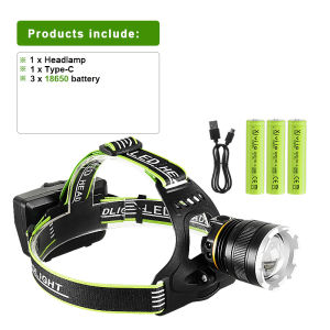 50000000LM Ultra Powerful LED Headlamp Rechargeable High Power Head Flashlight Head Torch Fishing Hunting Headlight 18650