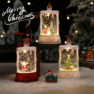 Christmas Snowy Candle and Arch Shape LED lanterns Decorative Gifts Desktop Christmas Ornaments