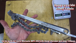 Cờ Lê Xích 12 inch Wetools WT-30212A Thép Chrome Mở Được Ống 110mm