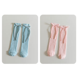 Girl Socks Spring and Autumn Pure Cotton Childrens Bow Tube Socks Fashionable Princess Ballet Style Baby Girl Stockings