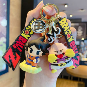 Bandai | Dragon Ball Keychain PVC Cartoon Anime Figure Trunks Son Goku Piccolo Buu Vegeta Action Figures Key Chain Keyring Bag Pendant