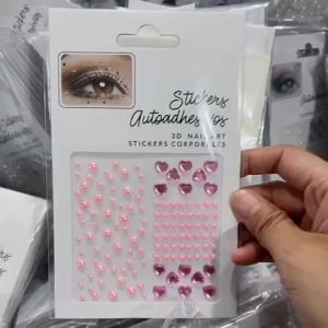 Face Diamond Sticker Love Pearl DIY Self-Paste Childrens Pearl Gem Diamond Stickers Makeup Diamond