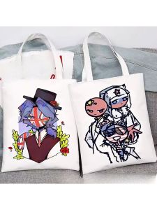 Adorable Canvas Bag CountryHumans Proposed CH Five Constants Russian American French Anime Gift Handheld Bookbag Casual Large Size