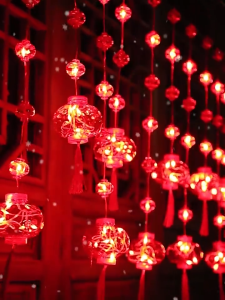 Vimite Chinese New Year Decoration items 3.5M 2025 LED Lantern Light Curtain Light Strip String Lights Christmas Decorations for Home Wedding Party Garden Street Spring Festival 新年春节装饰灯串