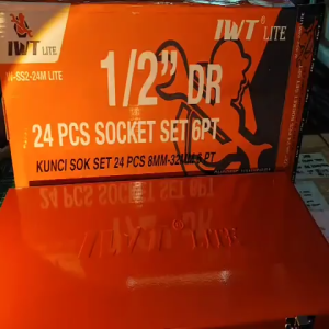 Kunci sok set 24 pcs (8-32mm) 6 point iwt tools japan - DR 1/2" socket set box besi - chrome vanadium steel japan