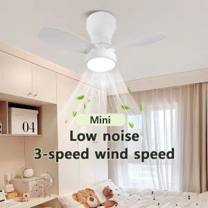 24 Inch Mini Ceiling Fan with Remote Control and Lighting: A Silent Fan for Bedrooms, Dining Rooms, Kitchens, and Apartments