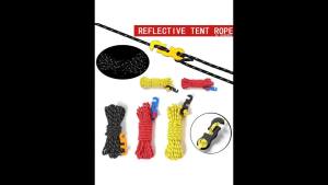 4pcs Durable Camping Tent Ropes Reflective Windproof Reinforced Canopy Accessories with Safety Buckles for Outdoor