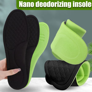 4D Massage Nano Antibacterial Sports Insoles Super Soft Sponge Corrective Insoles for Women Men Deodorizing Sweat-absorbing Running Mats
