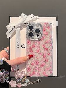 Ốp Lưng iPhone 16 pro Max Mùa Xuân Mới Apple 17 pro Không Khí Mềm Mại Màn Hình Đầy Đủ Hoa Hồng Trắng Hồng Toàn Bộ Ống Kính Bảo Vệ