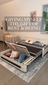 เตียงโซฟาพับ โซฟาเล็กในห้อง สามารถนอนหลับได้ พื้นที่จัดเก็บ รองรับน้ำหนักได้ดี กันน้ำกันฝุ่น มาพร้อมหมอนอิงเข้าเซต 2 ใบ