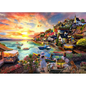 Scenic Harbour Sunset Seaside Landscape Jigsaw Puzzle 500/1000/1200/2000PCS Stress Relief Puzzle Wall Art Decor Gift