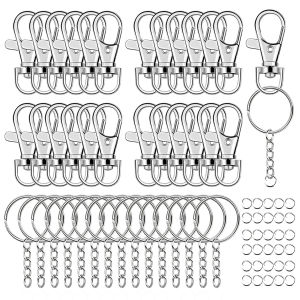 5/15/30 Sets Swivel Snap Hook Key Chain Rings and Jump Rings for Lanyard Lobster Clasps Keychain Key Ring DIY Jewelry Crafts