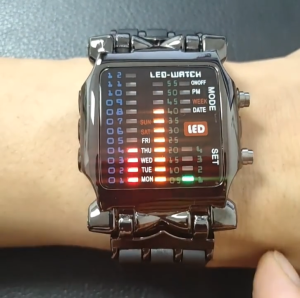 Binary Led Watch Creative Waterproof Business Electronic Watch Mens Trend Luminous Gift Sports Couple Date Time Display Watch