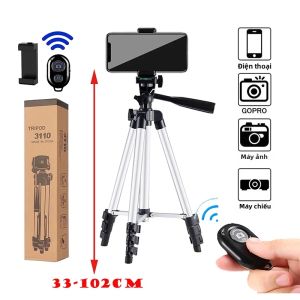 Chân Máy Ảnh Di Động Có Thể Kéo Dài Với Điều Khiển Từ Xa Bluetooth Dành Cho Máy Ảnh DSLR & Điện Thoại Di Động Chụp Ảnh Video Chất Liệu Nhôm Nhẹ