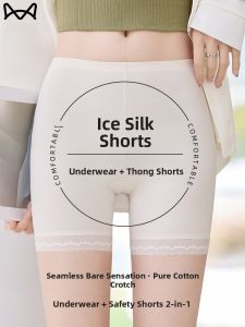 Miiow | Cat Lady Safety Pants Underwear Thin Lace Trimmed Womens Summer Bottoms Can Be Worn Outside Prevents Exposure Base Layer Pants