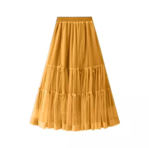 Skirt Tulle A-Line Motif Pita dengan Pinggang Elastis - Gaya Klasik Multi Warna