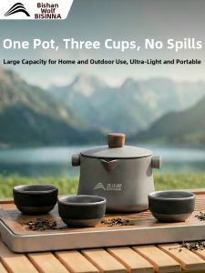 BSWOLF | Portable Outdoor Camping Travel Tea Set Aluminum Kettle