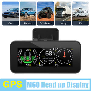 Car GPS Slope Meter Digital Head Up Display M60 4x4 Off Road Smart Inclinometer Gauge Altitude Tilt Pitch Intelligent HUD M50