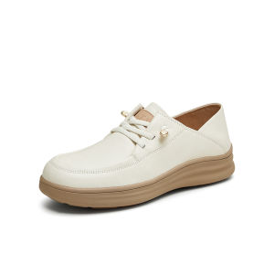 Tata Womens Flats Thick Bottom Casual Shoes Soft Candy Shape Lightweight Spring New Style round Toe Platform Slip-On Loafers