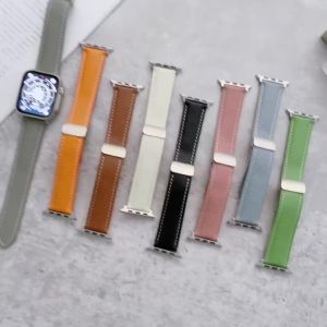 Leather Magnetic Buckle Strap Compatible for Apple Watch Series 11 10 9 SE3 Ultra 38 40 42 46 49mm