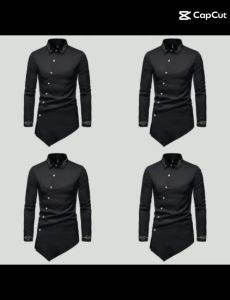 áo sơ mi áo sơ mi nam phong cách châu âu thiết kế sang chảnh độc lạ màu bassic dễ phối đồ cúc chéo với vạt áo tạo nên điểm ấn tượng - H37