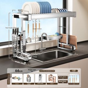 COOKER KING | Multifunctional Stainless Steel Kitchen Dish Rack