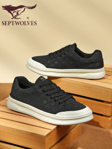SEPTWOLVES | Summer New Style Versatile Black Canvas Mens Shoes