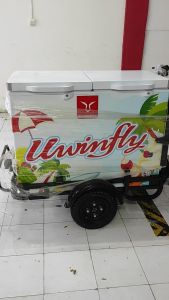 Uwinfly GB Gerobak Listrik dengan mesin Mid Drive + Differential Gear 600W Battery 48V 20Ah