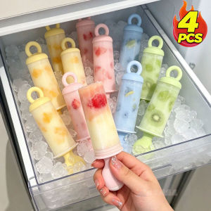 YESPERY 4Pcs Reusable Ice Cream Mold Homemade Popsicle DIY Cold Drink Refrigerator Ice Pop Mold Food Grade