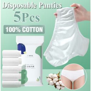 5pcs Cotton Disposable Panty for Women Soft Skin-friendly Maternity Pants Sterile Travel Panties