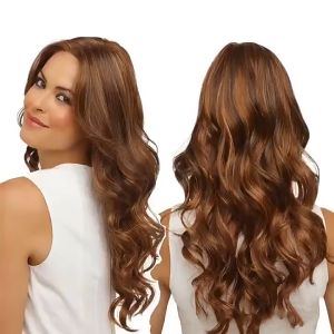68CM Brown/Black Synthetic Wigs Natural Long Wavy Wigs for Women Cosplay Daily Hair Heat Resistant Full Headgear
