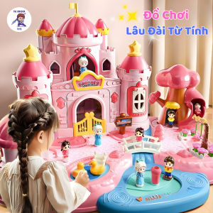 Đồ Chơi Lâu Đài Từ Tính Công Chúa Elsa - Bộ Lắp Ráp Hoàng Tử Công Chúa Có Nhạc Và Đèn Cho Bé