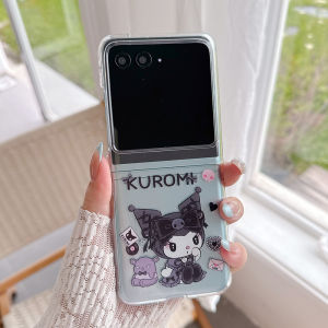 Sanrio | Ốp Lưng Trong Suốt Kawaii Sanrio My Melody Kuromi Cho Samsung Galaxy Z Flip Vỏ Bảo Vệ Chống Sốc Có Dây Đeo Ngọc Trai Trang Trí
