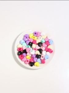 50pcs 15x12mm Color Heart Shape Acrylic Beads Large Hole Loose Spacer Beads For DIY Charms Bracelet Necklace Jewelry Accessories