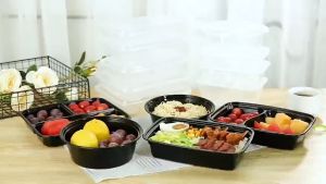 กล่องอาหารสีดำ กล่องข้าวไมโครเวฟ เข้าไมโครเวฟได้ มีฝาปิด 500/650/750/1000/1500ml (300ชิ้น/กล่อง)