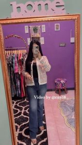 CARDIGAN RAJUT WANITA RAINBOW 3D PELANGI ABSTRAK KNITWEAR KOREAN STYLE