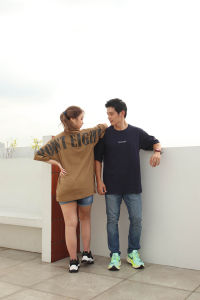 T-shirt Oversize Point 8 Premium Pria Wanita Couple Style Korea Aesthetic - Katun Menyerap Keringat