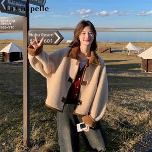 La Chapelle | Short Reversible Brown Fur Coat Winter