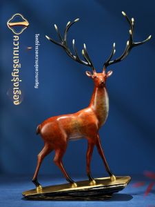 WEIZHEN | Copper Deer Statue Living Room Wine Cabinet Decor