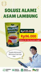 GUJAHE Wonosobo – Gula Jawa Jahe Original | Bantu Redakan Asam Lambung & Perut Kembung