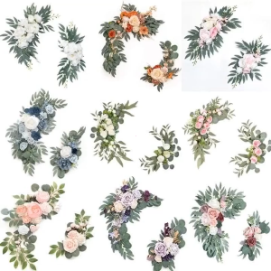Wedding Arch Flowers Artificial 2 Pieces Silk Flowers&Leaves For Wedding Party Outdoor Arch Backdrop Flowers Decoration