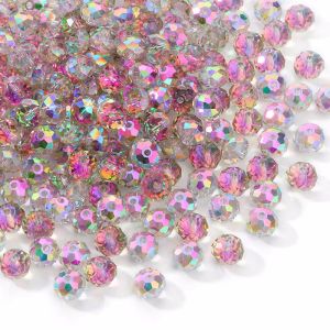 8mm AAA Crystal Glass Beads 84pcs Czech Faceted Rondelle Loose Spacer Beads for DIY Jewelry Bracelet Craft Making Supplies