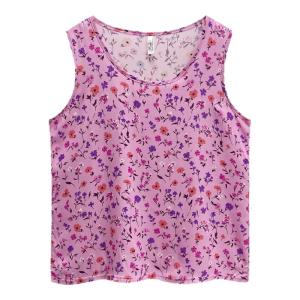plus Size French Style Printed Cotton Silk Vest Loose Fit Summer New Arrival Womens Top Breathable Moisture Wicking Outerwear
