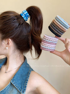 ยางรัดผมแบบถักหนาและยืดหยุ่นสูงแบบลำลองสำหรับตกแต่งผมสไตล์เกาหลี วัสดุอื่นๆ ราคา 10-19.99 หยวน